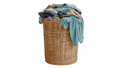 Overflowing Laundry Basket  Clothes  Wicker  Home  Cleanliness  Textile