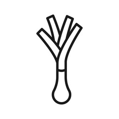 Spring onion - line icon with editable stroke. Simple outline vegetable symbol. Vector illustration.