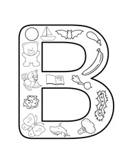 Letter B Coloring Sheet – Playful Uppercase Design for Bulletin Boards & Kids’ Activities