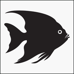 black Angelfish silhouette 