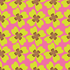 Beautiful flowers decorated semaless pattern on black background.