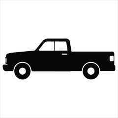 Pickup Truck Silhouette Vector Art