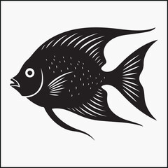 Fototapeta premium fish silhouette, Angelfish silhouette 