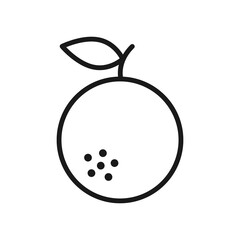 Orange - line icon with editable stroke. Simple outline citrus, fruit symbol. Vector illustration.