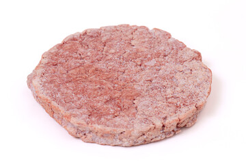 Beef Hamburger Patties Isolated on a White Background
