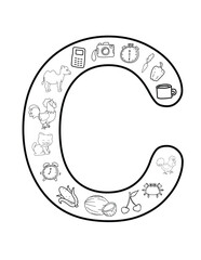 Creative Letter C Coloring Page – Vibrant Uppercase Template for Kids’ Crafts & Displays