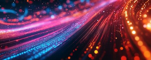 Obraz premium Abstract digital stream of vibrant light