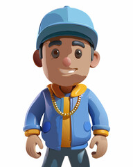 cartoon character rapper in vector graphics 178 shades of colors