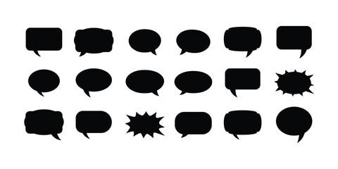 Fototapeta premium Collection of Black Speech Bubbles for Design.