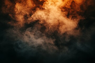 Abstract smoky background with vibrant orange and grey hues