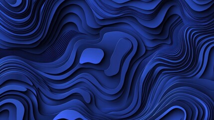 Abstract blue layered topographic map, modern 3D rendering effect wallpaper