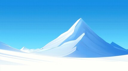 Serene Winter Mountain Landscape SnowCovered Peaks and Clear Blue Sky
