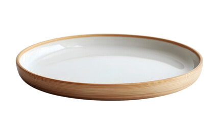 Stylish Bamboo Serving Dish  Modern White Ceramic Bowl  Kitchenware  Home Decor