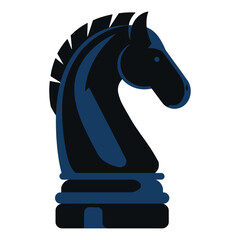 Knight chess piece vector illustration. Classic horse shaped chess figure, symbolizing strategy and tactics. Isolated on a white background.