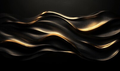 Dark, flowing fabric with golden highlights