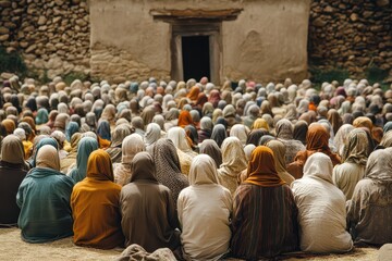 Women in traditional attire at an event