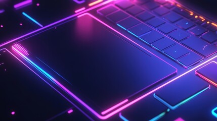 A dark-themed web template with neon highlights.