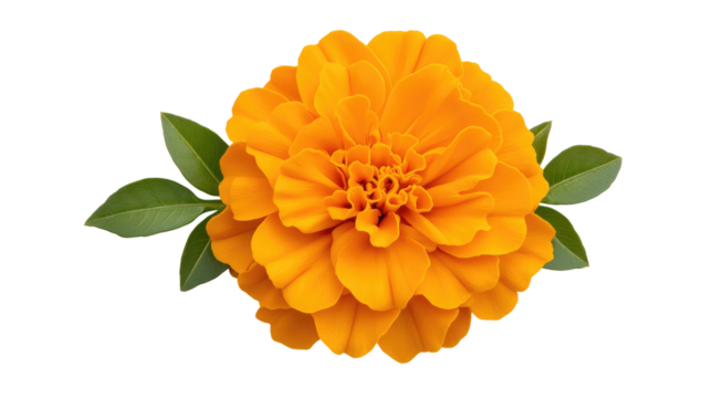 Ultra-detailed macro image of a vibrant orange flower on a clean Transparent background for stock photography use