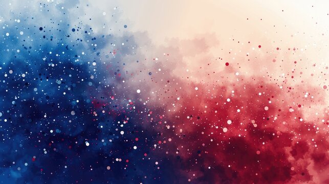 Colorful celebration of red and blue stars on a white background for festive occasions