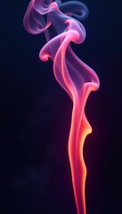 Obraz premium Swirling smoke veils illuminated, black backdrop, movement, light, dynamic