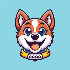 Cheerful and Adorable Vector Mascot Character of a Happy Puppy Dog