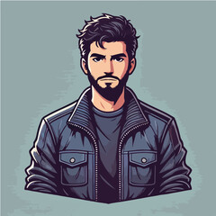 cool and cynical male character vector