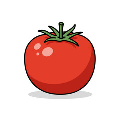 Flat Color Vector Set of Fresh Fruits and Vegetables on White Background