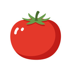 Flat Color Vector Set of Fresh Fruits and Vegetables on White Background