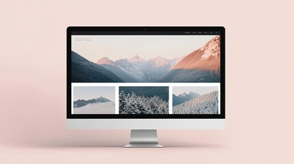 Fototapeta premium A minimal web template with clean lines and soft color palettes.