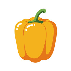 Flat Color Vector Set of Fresh Fruits and Vegetables on White Background