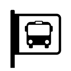 Bus stop icon, bus stop location sign