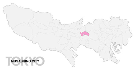 東京都武蔵野市の位置地図 境界線有_1