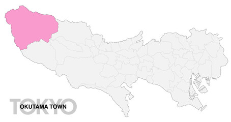東京都奥多摩町の位置地図 境界線有_