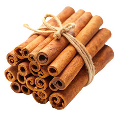 cinnamon sticks on white background