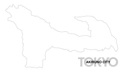 東京都あきる野市の白地図