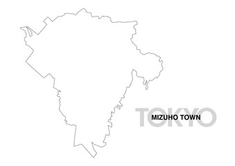 東京都瑞穂町の白地図