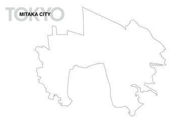 東京都三鷹市の白地図