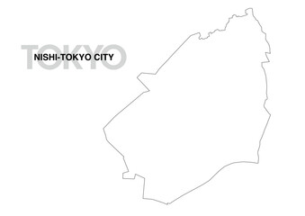東京都西東京市の白地図