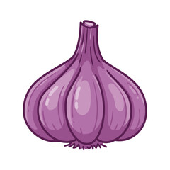 Flat Color Vector Set of Fresh Fruits and Vegetables on White Background