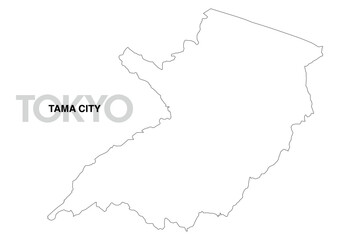東京都多摩市の白地図