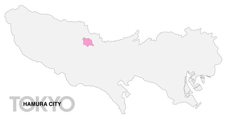 Obraz premium 東京都羽村市の位置地図 境界線無_1