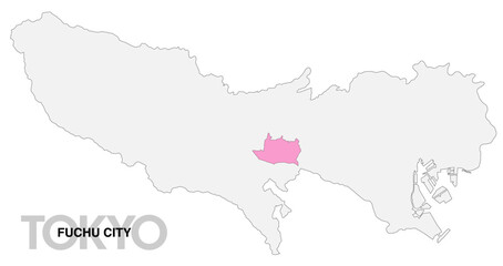 東京都府中市の位置地図 境界線無_1