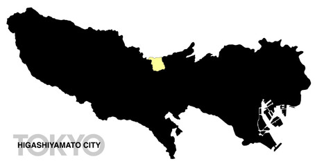 Obraz premium 東京都東大和市の位置地図 境界線無_2