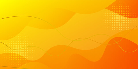 vibrant abstract background with flowing orange and yellow waves, halftone patterns, and dynamic curved lines, perfect for modern designs and templates