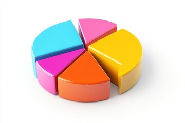 Obraz premium 3d pie chart icon isolated on white or white background.