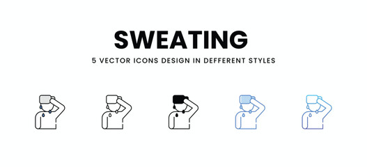 Sweating  vector icons set stock illustration