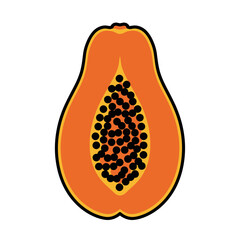 Flat Color Vector Set of Fresh Fruits and Vegetables on White Background