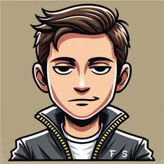 Obraz premium cool and cynical male character vector