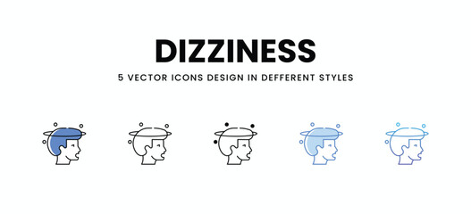 Dizziness vector icons set stock illustration