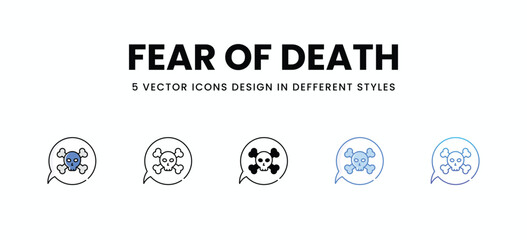 Fear Of Death vector icons set stock illustration